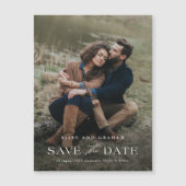 Elegante foto bruiloft Bewaar de datum magnetische (Voorkant)