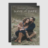 Elegante foto bruiloft Bewaar de datum magnetische (Voorkant / Achterkant)