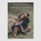 Elegante foto bruiloft Bewaar de datum magnetische (Voorkant)