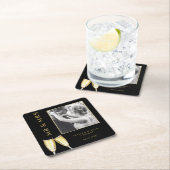 Elegante foto bruiloft champagne kartonnen onderzetters (Insitu)