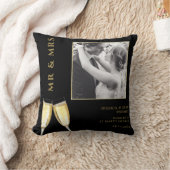 Elegante foto, bruiloft champagne kussen (Deken)