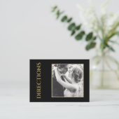 Elegante foto bruiloft Champagne Routebeschrijving Informatiekaartje (Staand voorkant)