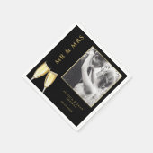 Elegante foto bruiloft champagne servet (Hoek)