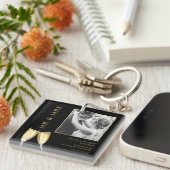 Elegante foto, bruiloft champagne sleutelhanger (Voorkant Rechts)