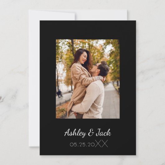 Elegante foto bruiloft dank je uitnodiging (Voorkant)