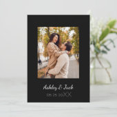 Elegante foto bruiloft dank je uitnodiging (Staand voorkant)