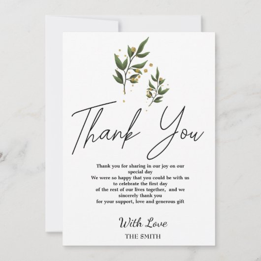 Elegante foto bruiloft dank je uitnodiging (Achterkant)