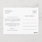 Elegante foto bruiloft dank u Briefkaart (Achterkant)