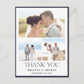 Elegante foto bruiloft dank u Briefkaart (Voorkant)