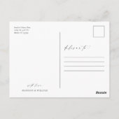 Elegante foto bruiloft dank u Briefkaart (Achterkant)