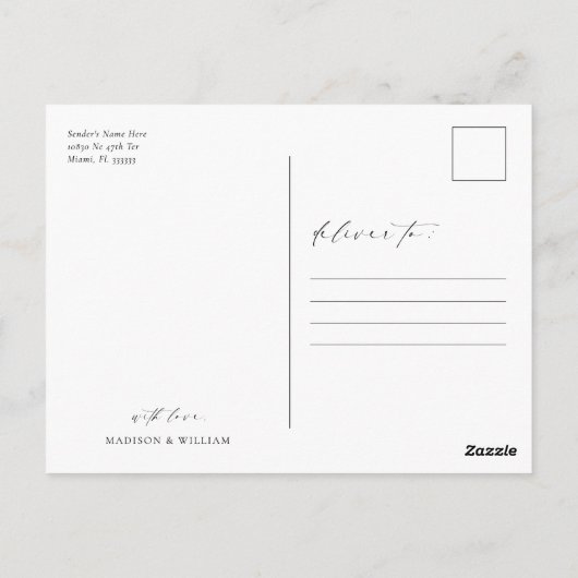 Elegante foto bruiloft dank u Briefkaart (Achterkant)