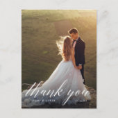 Elegante foto bruiloft dank u briefkaart (Voorkant)