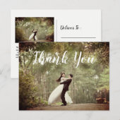 Elegante foto bruiloft dank u Briefkaart (Voorkant / Achterkant)