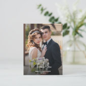 Elegante foto bruiloft dank u briefkaart (Staand voorkant)