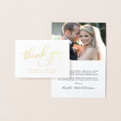 Elegante foto bruiloft Dank u Folie Kaart (Display)