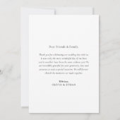 Elegante foto bruiloft dank u kaart (Achterkant)