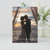 Elegante foto bruiloft dank u kaart (Staand voorkant)