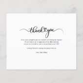 Elegante foto bruiloft dank u kaart (Achterkant)