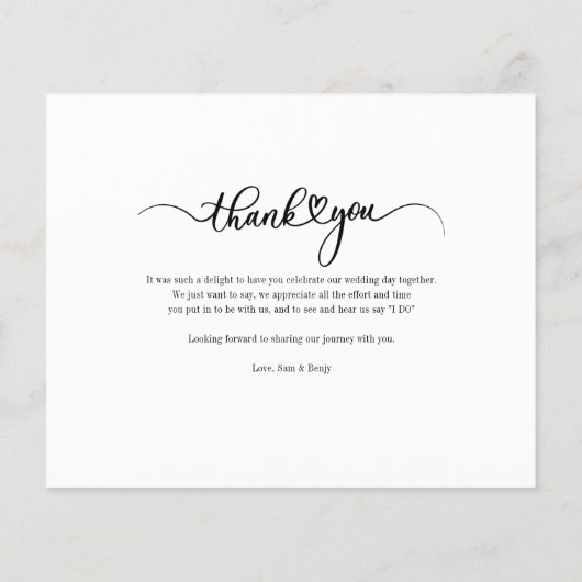 Elegante foto bruiloft dank u kaart (Achterkant)