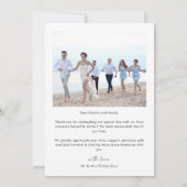 Elegante foto bruiloft dank u kaart (Achterkant)