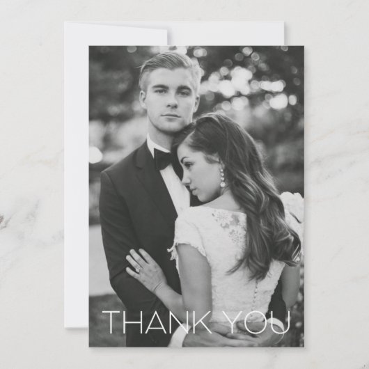 Elegante foto bruiloft dank u kaart (Voorkant)