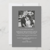 Elegante foto bruiloft dank u kaart (Achterkant)