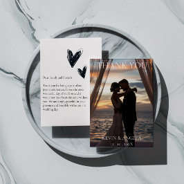 Elegante foto bruiloft dank u kaart