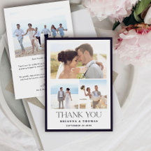 Elegante foto bruiloft dank u kaart