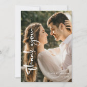 Elegante foto bruiloft dank u kaart gepersonalisee (Voorkant)