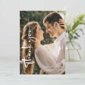 Elegante foto bruiloft dank u kaart gepersonalisee (Staand voorkant)