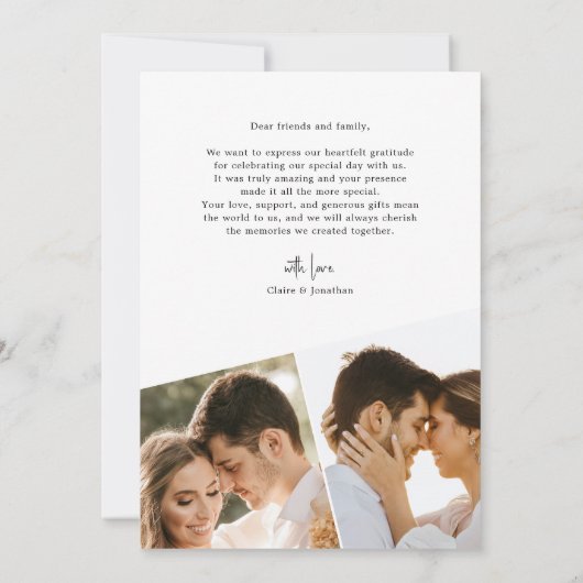 Elegante foto bruiloft dank u kaart gepersonalisee (Achterkant)
