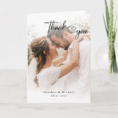 Elegante foto bruiloft gevouwen dank u kaart (Voorkant)