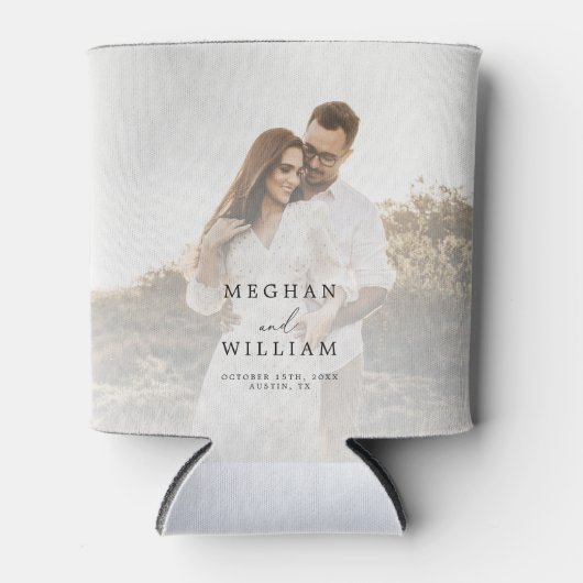 Elegante foto bruiloft gunst blikjeskoeler (Voorkant)