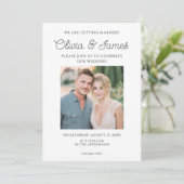 Elegante foto bruiloft kaart (Staand voorkant)