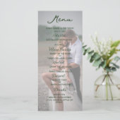 Elegante foto bruiloft menu (Staand voorkant)