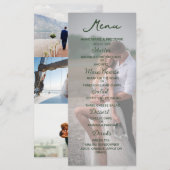 Elegante foto bruiloft menu (Voorkant / Achterkant)