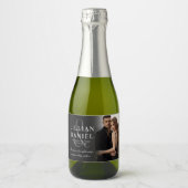 Elegante foto bruiloft mousserende wijn label sparkling wijnetiket (Voorkant)