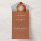 Elegante Foto Bruiloft RSVP Terracotta All In One Uitnodiging (Binnen)