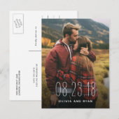 Elegante foto bruiloft save the date aankondigingskaart (Voorkant / Achterkant)