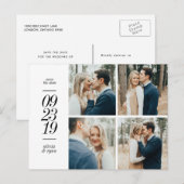 Elegante foto bruiloft save the date aankondigingskaart (Voorkant / Achterkant)