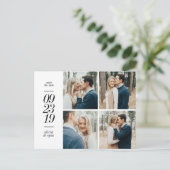 Elegante foto bruiloft save the date aankondigingskaart (Staand voorkant)