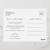 Elegante foto bruiloft Save the Date Gold Folie Uitnodiging Briefkaart (Achterkant)