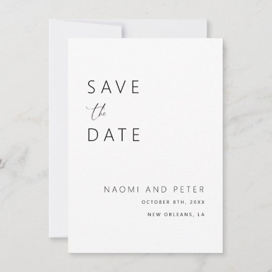 Elegante foto bruiloft Save the Date Kaart (Achterkant)