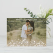 Elegante foto bruiloft Save the Date Kaart (Staand voorkant)