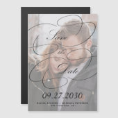 Elegante foto bruiloft save the date magnetische uitnodiging (Voorkant / Achterkant)