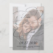 Elegante foto bruiloft save the date magnetische uitnodiging (Voorkant)