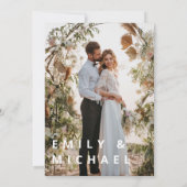 Elegante foto bruiloft uitnodiging |  (Achterkant)