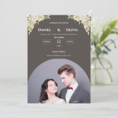 Elegante foto bruiloft uitnodiging Sjabloon (Staand voorkant)