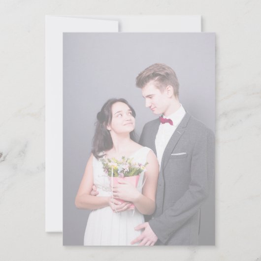 Elegante foto bruiloft uitnodiging Sjabloon (Achterkant)