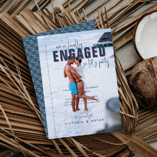 Elegante foto bruiloft verlovingsfeest kaart